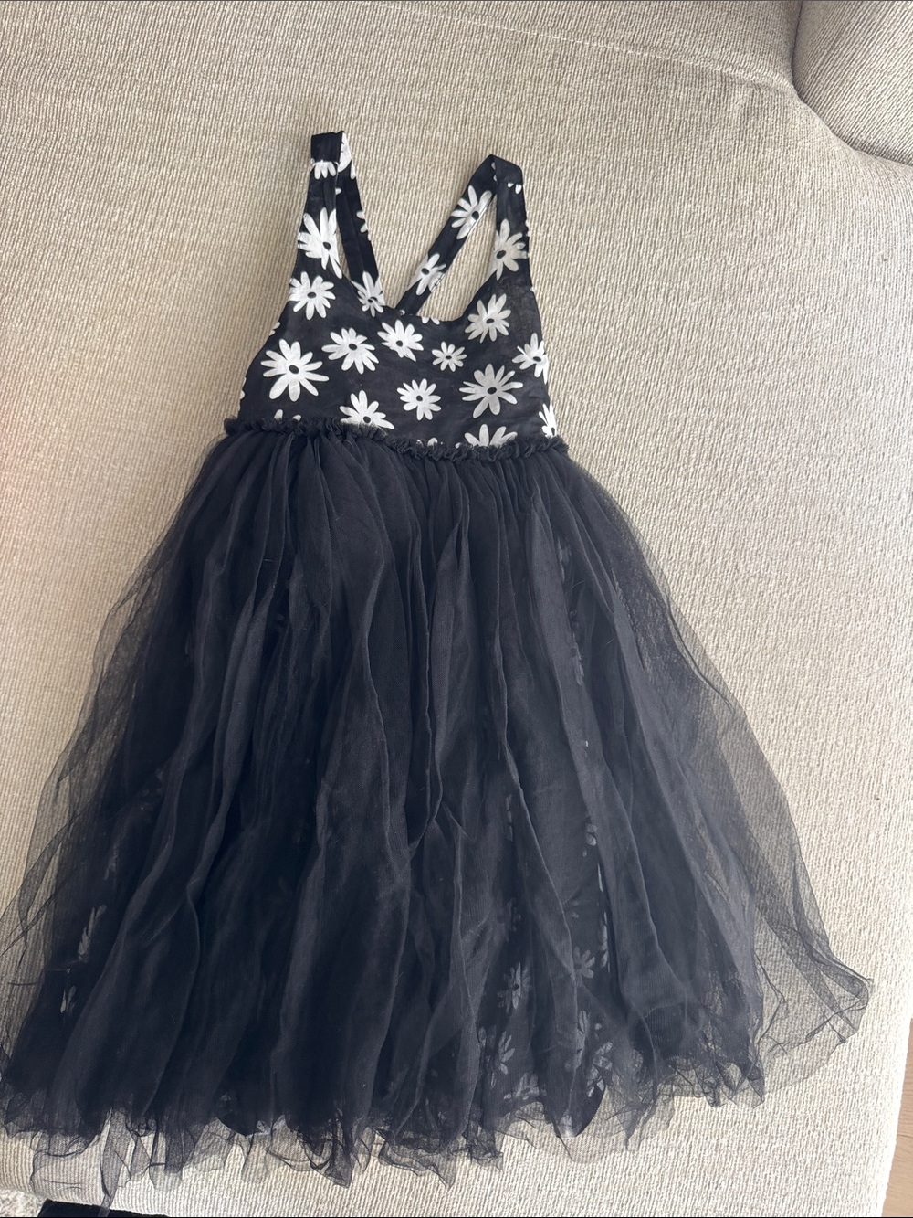 Black Daisy Tulle Dress for Kids - Brand: